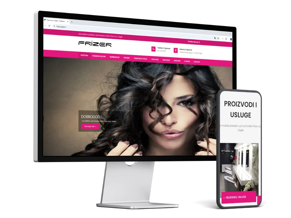 Web stranica Frizer d.o.o. Osijek – izrada WEBO