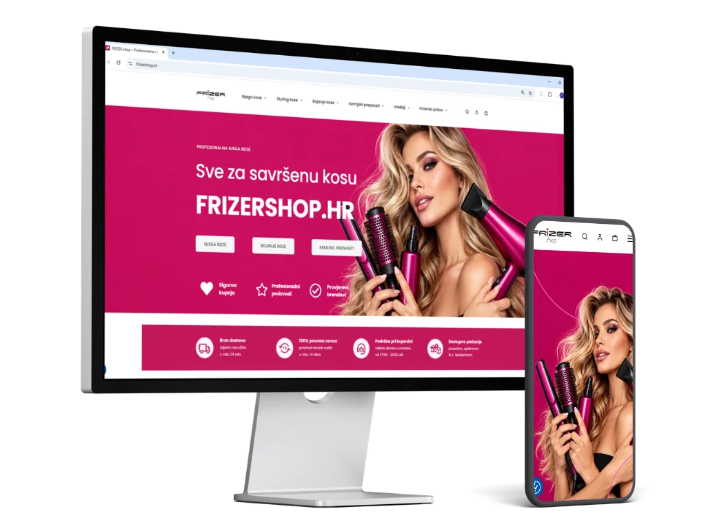 Web trgovina Frizershop – izrada WEBO