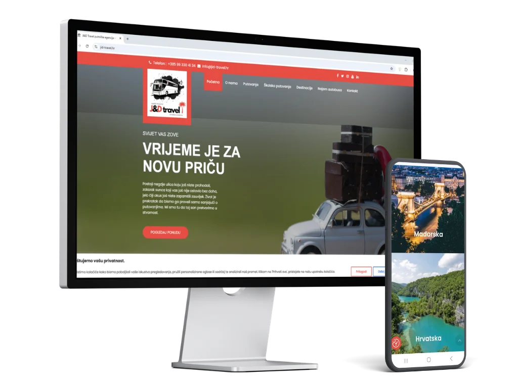 Web stranica J&D Travel – izrada WEBO